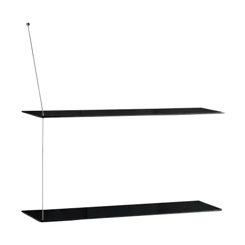 Etagère Stedge Chêne noir-acier brossé, , 2 étagères