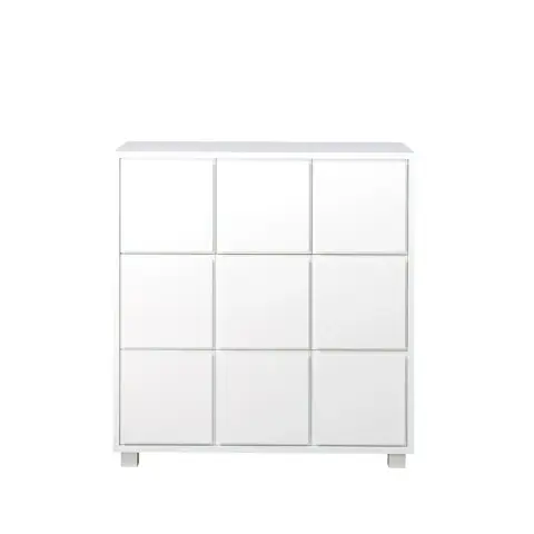 Commode 1 blanc, 3 petits et 2 grand tiroirs, pieds courts