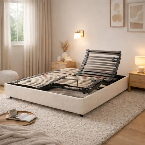 Lit électrique avec 5 plans de couchage 90x200 Horizon Blanc Écume