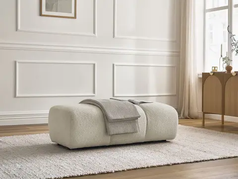 Pouf PAMIRA bouclette beige