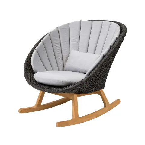 Chaise à bascule Peacock Cane-Line Natté light grey, Cane-Line soft rope, teak
