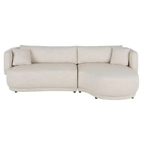 Canapé d'angle droit 3/4 places beige sable - 260 cm