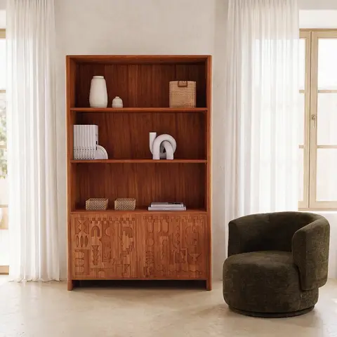 Bibliothèque 2 portes, L127 cm