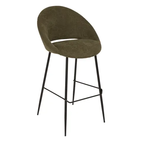 Lot de 2 tabourets de bar haut en tissu rembourré