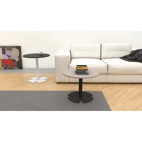 Table basse ronde Swanny — Blanc