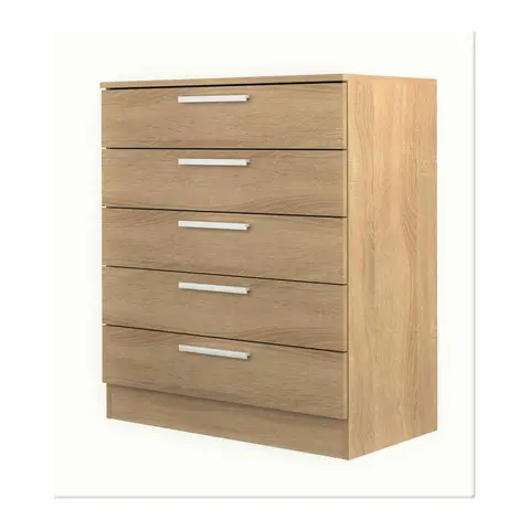 Commode 5 tiroirs en bois naturel - CO9022