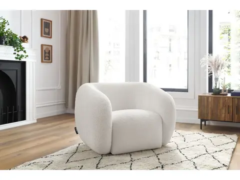 Fauteuil CELINE bouclette blanc