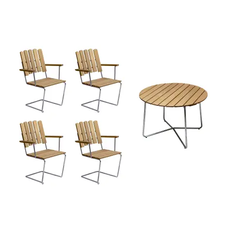 Ensemble Salle à Manger Grythyttan chêne 9A Ø + 4x A2