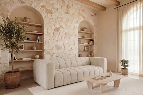 Canapé droit Marius Beige 250 cm x 105 cm x 77 cm