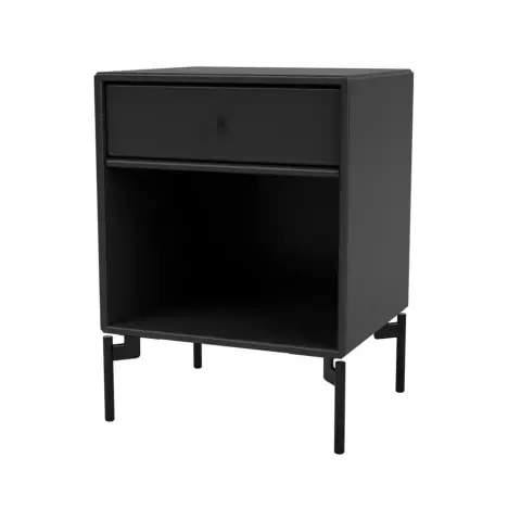 Table de chevet Dream black 05, pieds noirs laqués