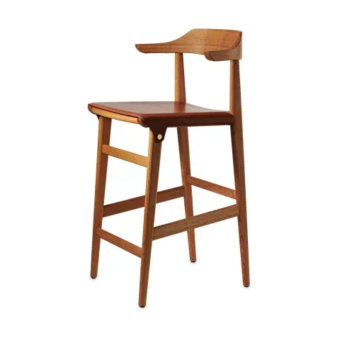 Tabouret de bar Hedda Chêne-pure-cuir de Tärnsjö cognac
