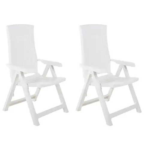 Lot de 2 chaises de jardin inclinables pliantes