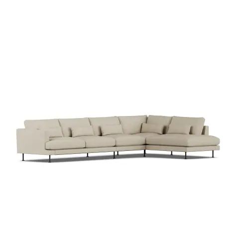 Canapé Bredhult Bern Beige 0341-acier noir, 4 places B1