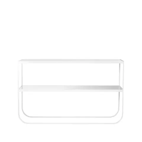 Tati Console 120 table d'appoint blanc marbré, support blanc, 120