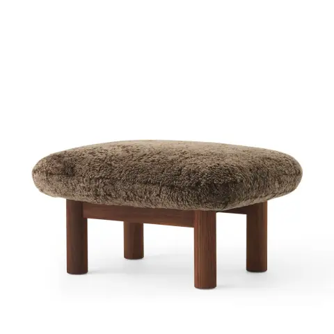 Repose-pieds Brasilia Peau de mouton root marron-noyer