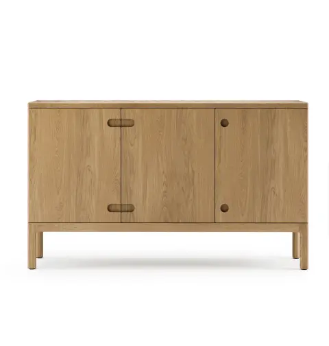 Buffet Prio moyen chêne huilé naturel, porte en bois