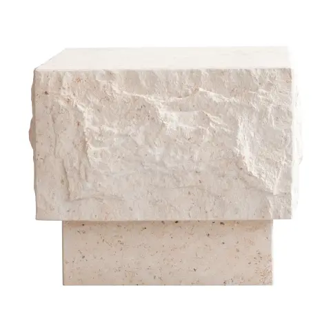Table d'appoint Temple low Limestone