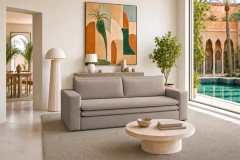 Canapé droit Oscar Plus Taupe 244 cm x 95 cm x 82 cm