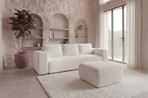 Canapé droit Duo Ariel Beige 256 cm x 97 cm x 89 cm
