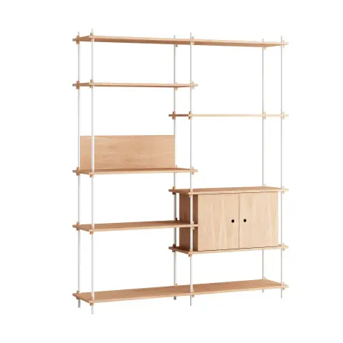 Étagère avec armoire Shelving System Chêne-white,, S.200.2.C