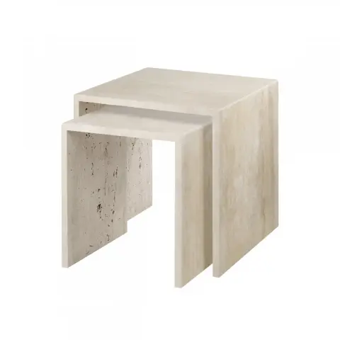 Table d’appoint Varu 2 pièces Travertine