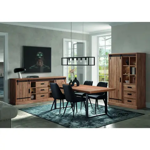 Salle à manger style rustique coloris chêne Perrine Chêne — Chêne