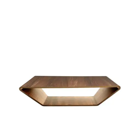 Table basse Brasilia noyer laqué naturel,