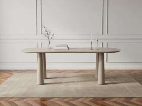 Table à manger ovale SASHA 220 cm beige