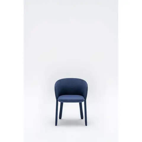 Chaise de réunion moderne piétement et assise bleus Albane Bleu — Bleu