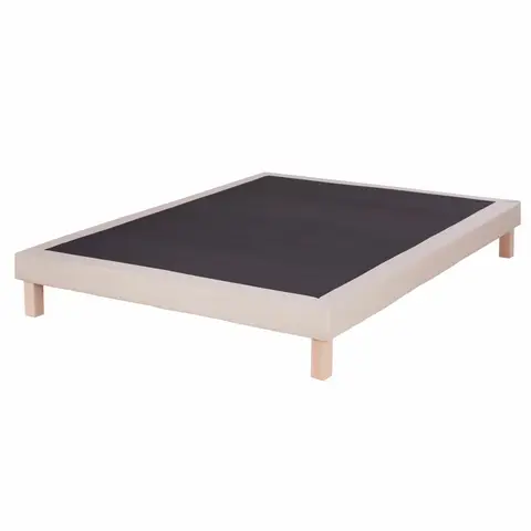 Sommier en tissu polyester tramé beige 140x200