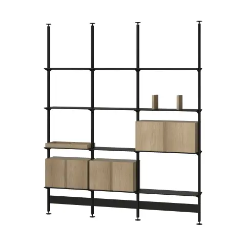 Système d’étagères Pira G2 F C B noir/chêne 240–