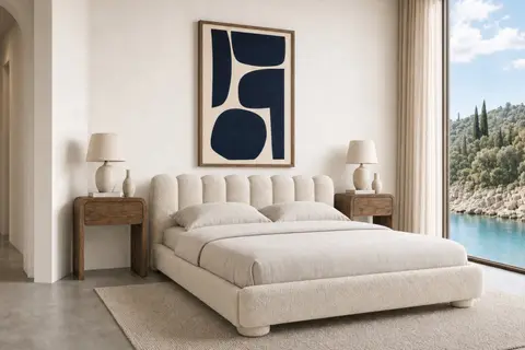 Lit coffre Nonza Beige 140 x 200