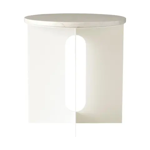 Table d'appoint Androgyne Crystal Rose marbre-ivory acier, Ø