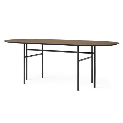 Table Snaregade ovale Chêne teinté noir-foncé
