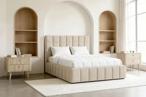 Lit coffre Florence Beige 140 x 200
