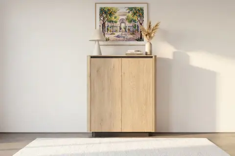 Poppy - Commode Chêne Clair 113 cm x 38 cm x 133 cm
