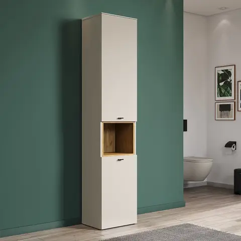 Colonne de salle de bain moderne cachemire/chêne Paolo Cachemire/chêne — Cachemire