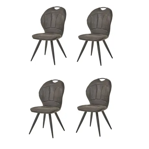 Chaises de salle à manger modernes en tissu anthracite Adrian (lot de 4) Anthracite — Anthracite