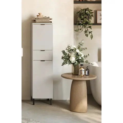 Colonne de salle de bain moderne H 120 cm gris cachemire Ariana Gris cachemire — Gris cachemire