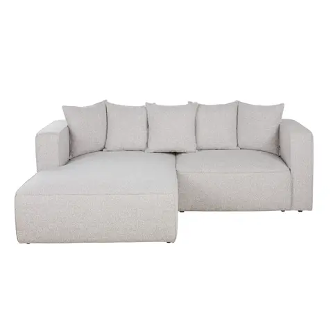 Canapé d'angle gauche convertible 3/4 places gris clair chiné