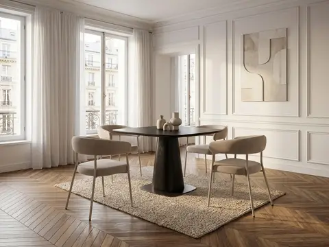 Ensemble NOA avec table à manger carrée 120 cm + 4 chaises ROSA beige
