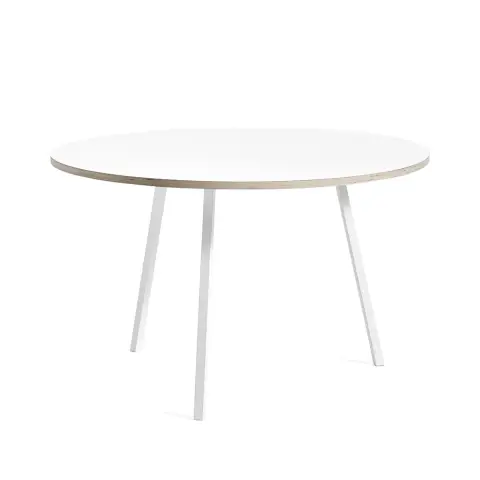 Table à manger ronde Loop Stand White laminate-white, Ø
