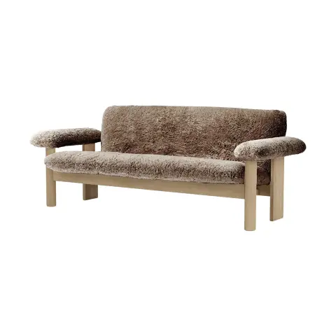 Canapé 2 places Brasilia Natural oak-Sahara sheepskin curly