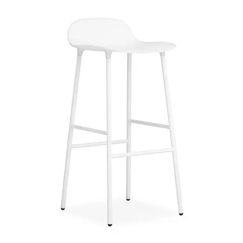 Chaise de bar Form pieds en métal blanc