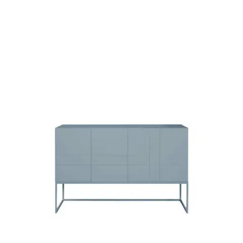 Kilt Light 137 table d'appoint nordic blue, 2 portes, 2 tiroirs
