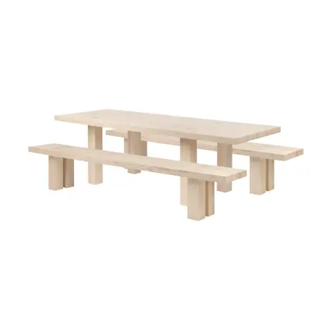 Table à manger Max avec bancs Frêne