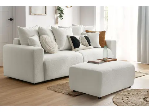 Pouf ENVY bouclette doux blanc