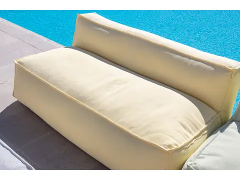Chauffeuse 2 places sans accoudoir avec bâche de protection pour canapé de jardin modulable BIARRITZ beige