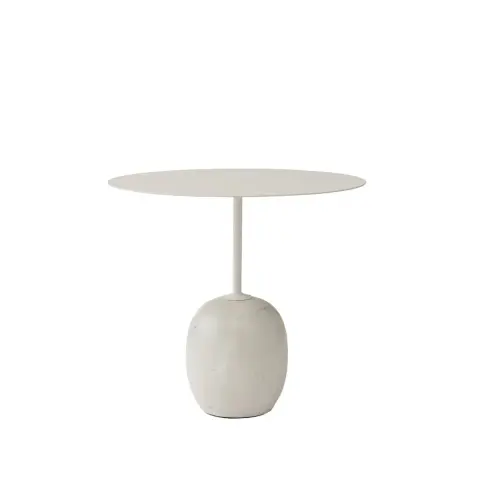 Table d'appoint Lato LN9 blanc, marbre crema diva