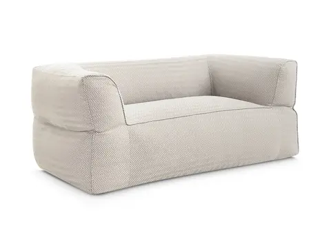 Canapé de jardin droit 2 places NOUR avec bâche de protection beige